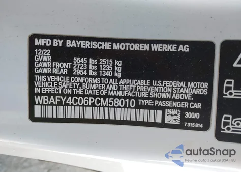 2023 BMW M850I xDrive z USA, uszkodzony, nr VIN WBAFY4C06PCM58010